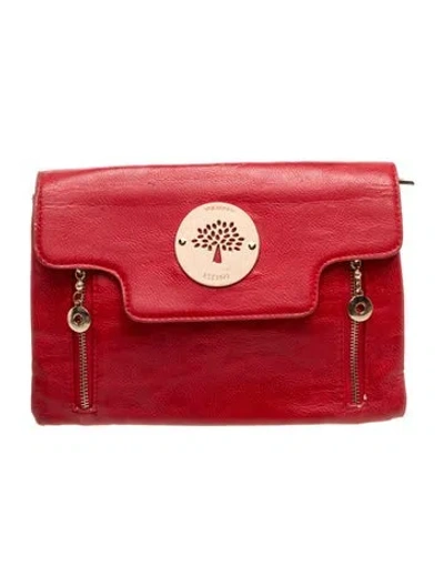 Pre-owned Mulberry Leather Clutch In Red