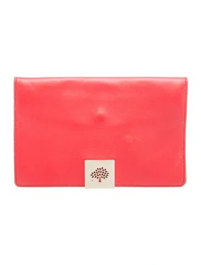 Pre-owned Mulberry Leather Clutch In Red