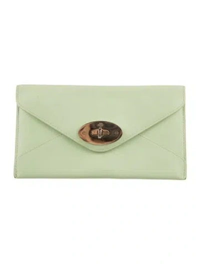Pre-owned Mulberry Leather Coin Pouch In Green
