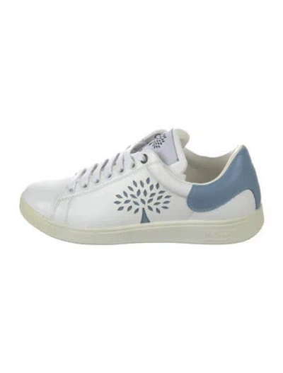 Pre-owned Mulberry Leather Colorblock Pattern Sneakers In White