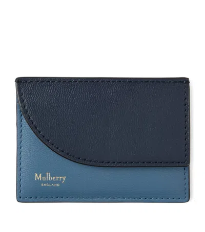 Mulberry Leather Compact Card Holder In Blue