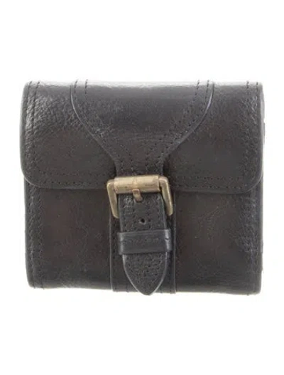 Pre-owned Mulberry Leather Compact Wallet In Black