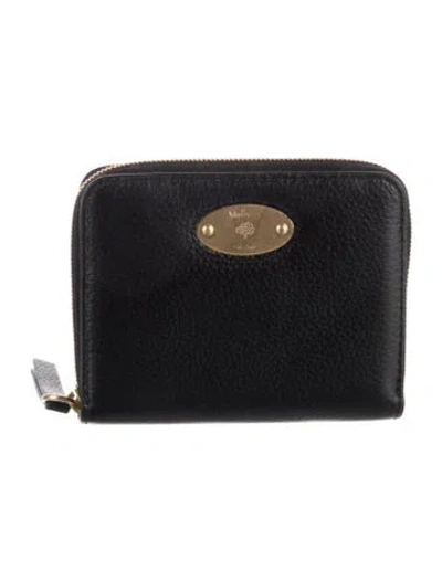 Pre-owned Mulberry Leather Compact Wallet In Black