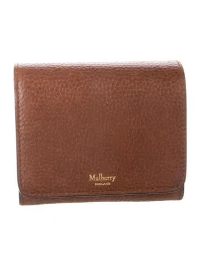 Pre-owned Mulberry Leather Compact Wallet In Brown