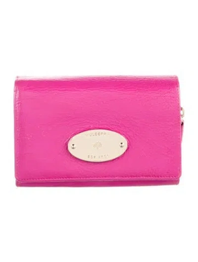 Pre-owned Mulberry Leather Compact Wallet In Purple