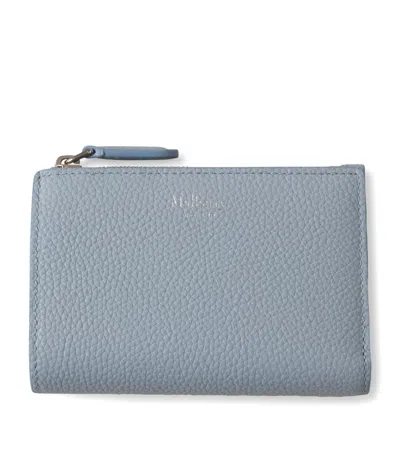 Mulberry Leather Continental Bifold Wallet In Blue