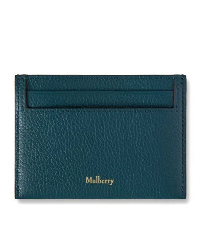 Mulberry Leather Continental Card Holder In Blue