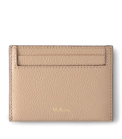 Mulberry Leather Continental Card Holder In Sand