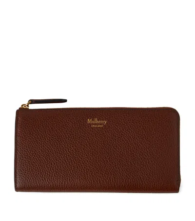 Mulberry Leather Continental Long Zip-around Wallet In Brown