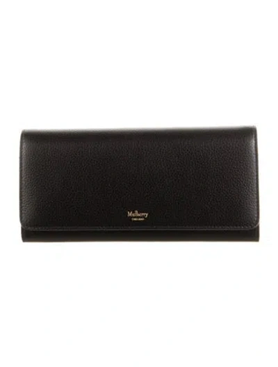 Pre-owned Mulberry Leather Continental Wallet In Black