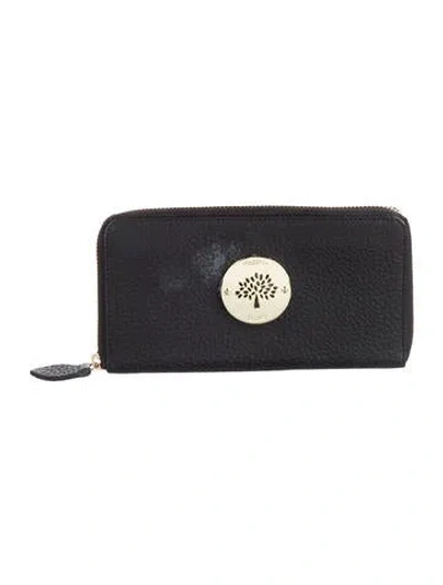 Pre-owned Mulberry Leather Continental Wallet In Black