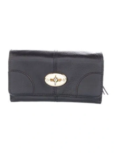 Pre-owned Mulberry Leather Continental Wallet In Black