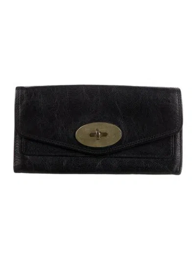Pre-owned Mulberry Leather Continental Wallet In Black