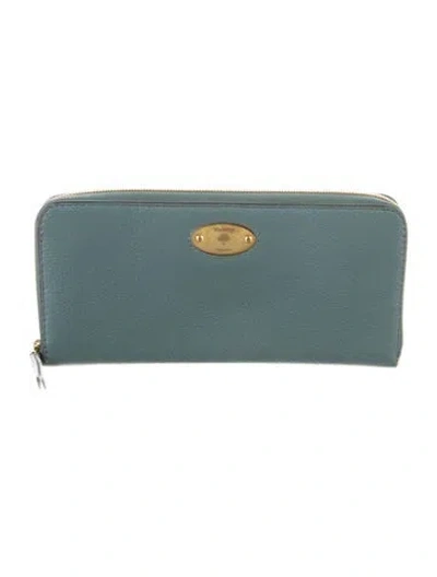 Pre-owned Mulberry Leather Continental Wallet In Blue