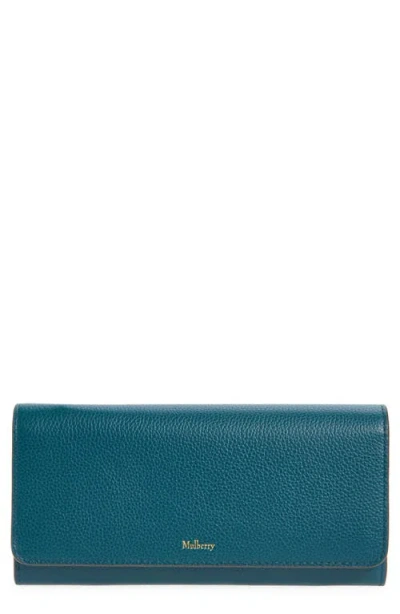 Mulberry Leather Continental Wallet In Blue