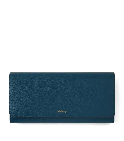 Mulberry Leather Continental Wallet In Blue