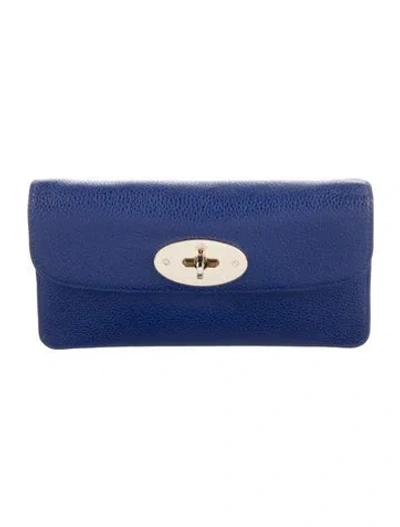 Pre-owned Mulberry Leather Continental Wallet In Blue
