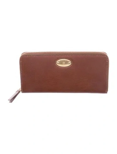 Pre-owned Mulberry Leather Continental Wallet In Brown