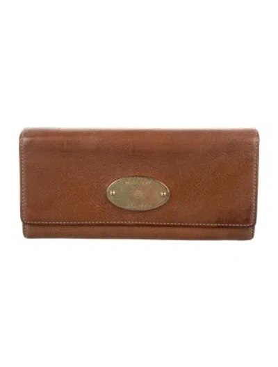 Pre-owned Mulberry Leather Continental Wallet In Brown