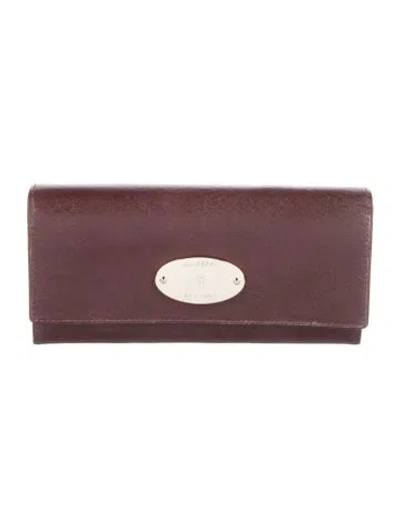 Pre-owned Mulberry Leather Continental Wallet In Burgundy