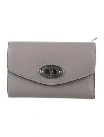 Pre-owned Mulberry Leather Continental Wallet In Grey