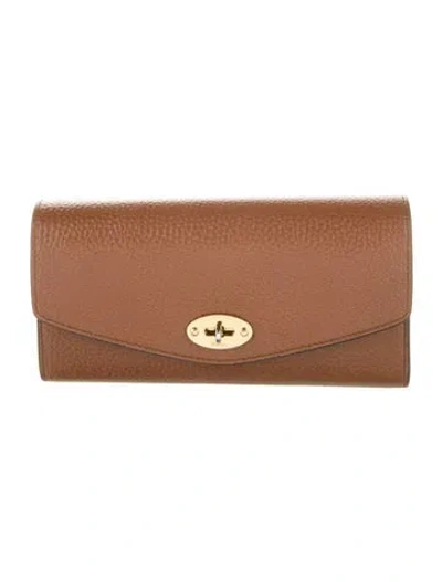 Pre-owned Mulberry Leather Continental Wallet In Neutrals
