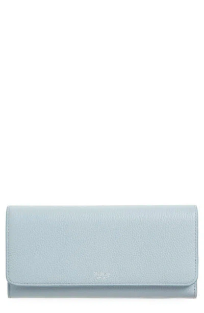 Mulberry Leather Continental Wallet In Poplin Blue