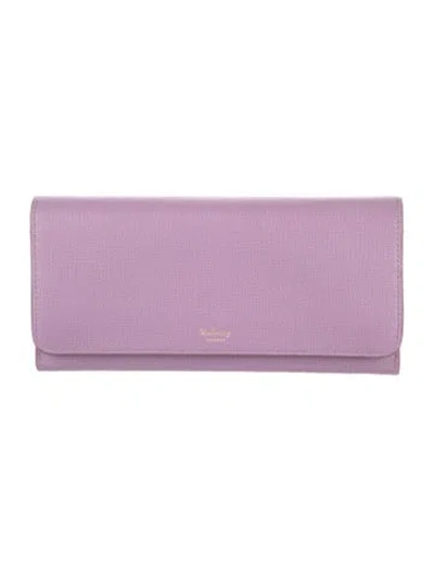 Pre-owned Mulberry Leather Continental Wallet In Purple