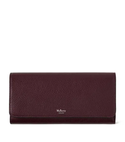 Mulberry Leather Continental Wallet In Burgundy