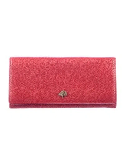 Pre-owned Mulberry Leather Continental Wallet In Red