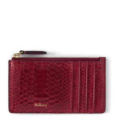Mulberry Leather Continental Zipped Long Card Holder In Red