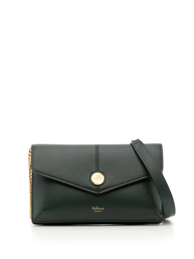 Mulberry Leather Cross Body Bag In Green