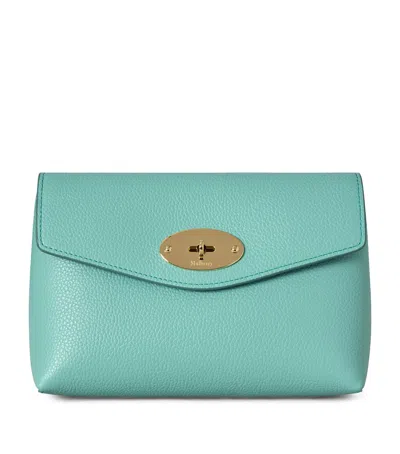 Mulberry Leather Darley Cosmetic Pouch In Blue