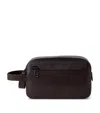 Mulberry Leather Double-zip Wash Bag In Brown