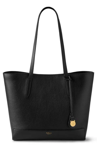 Mulberry Leather East/west Shopper Tote In Black