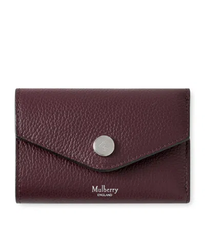 Mulberry Folded Multi-card Leather Wallet In Burgundy