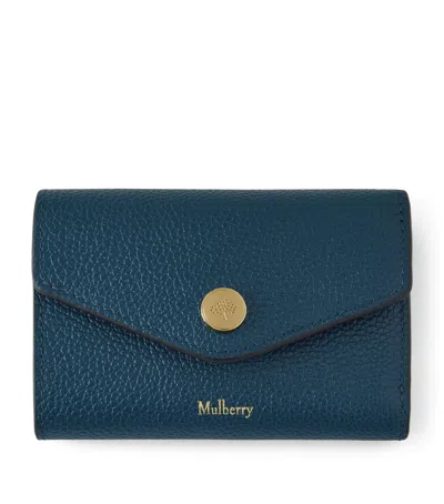 Mulberry Leather Folded Multi-card Wallet In Blue