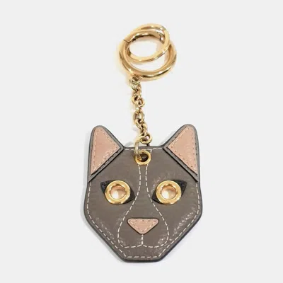 Pre-owned Mulberry Leather Grey Keyring In Gray