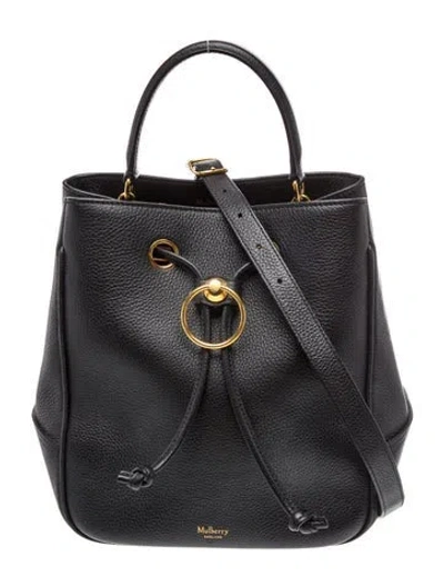 Pre-owned Mulberry Leather Hampstead Bucket Bag Small In Black
