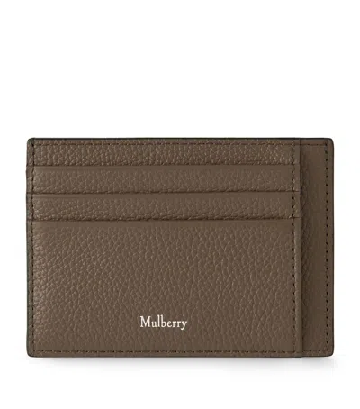 Mulberry Leather Heritage Logo Card Holder In Brown