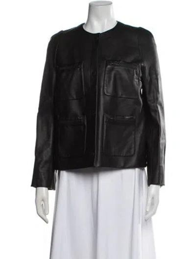 Pre-owned Mulberry Leather Jacket In Black
