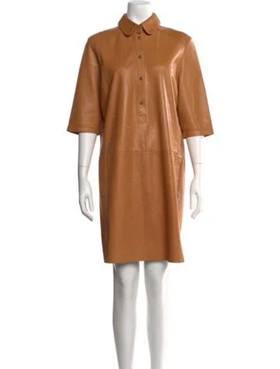 Pre-owned Mulberry Leather Knee-length Dress In Neutral