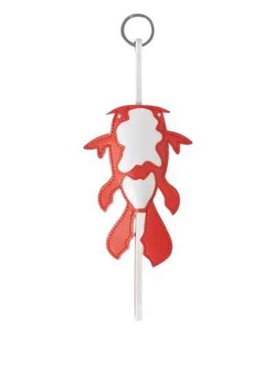 Mulberry Leather Koi Keyring In Metallic
