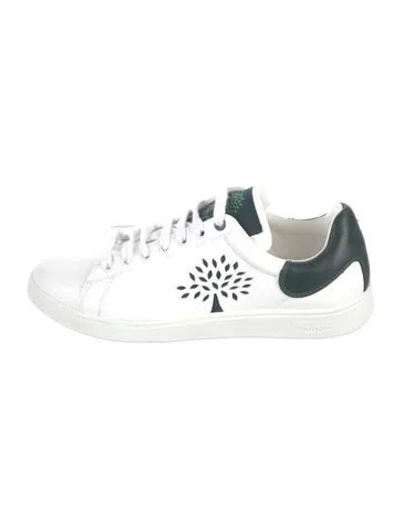 Pre-owned Mulberry Leather Lasercut Accents Sneakers In White