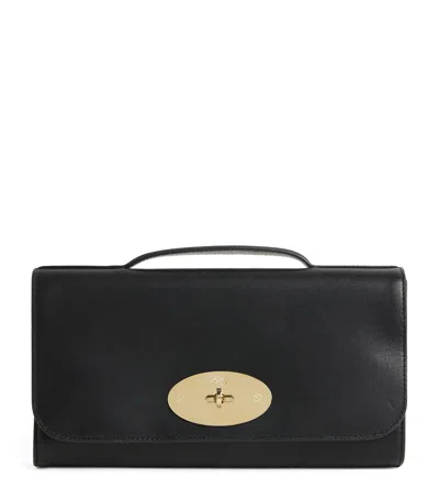 Mulberry Leather Lily Clutch Bag In Black