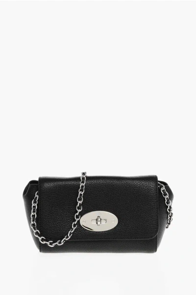 Mulberry Leather Lily Glossy Mini Bag With Shoulder Chain