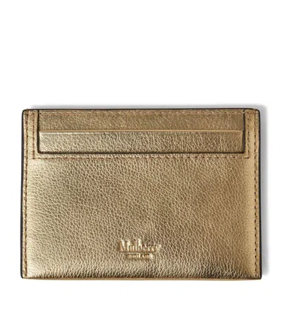 Mulberry Leather Logo Card Holder In Neutral