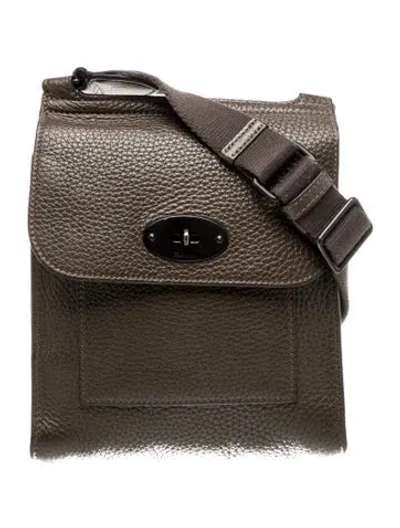 Pre-owned Mulberry Leather Messenger Bag In Gray