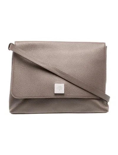 Pre-owned Mulberry Leather Messenger Bag In Gray