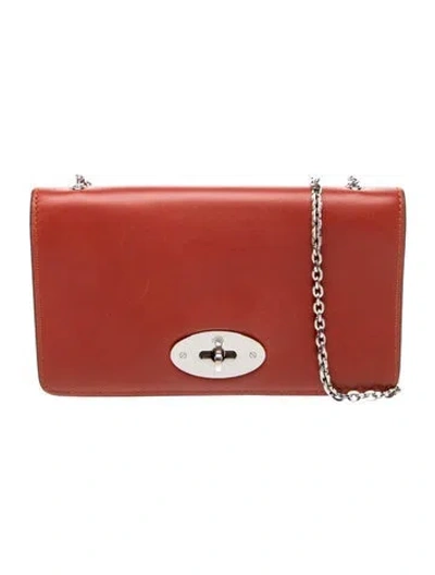 Pre-owned Mulberry Leather Minaudière In Orange